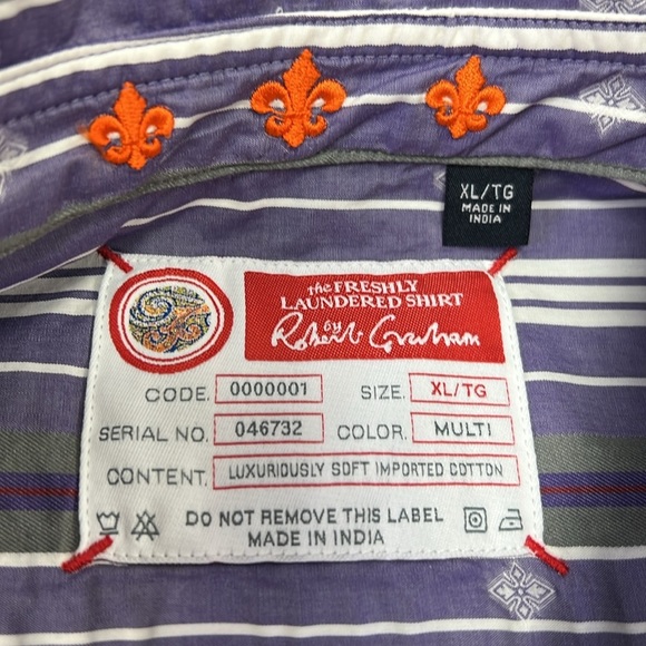 The Freshly Laundered Shirt by Robert Graham Long Sleeve Button Down Shirt XL - Picture 3 of 11